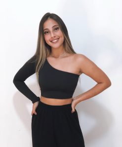 Cropped Ombro Só Manga Comprida