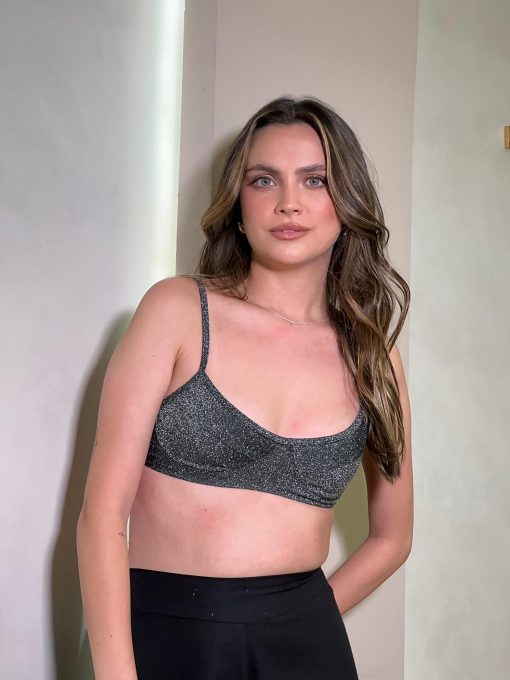Cropped Valentina Lurex Prata