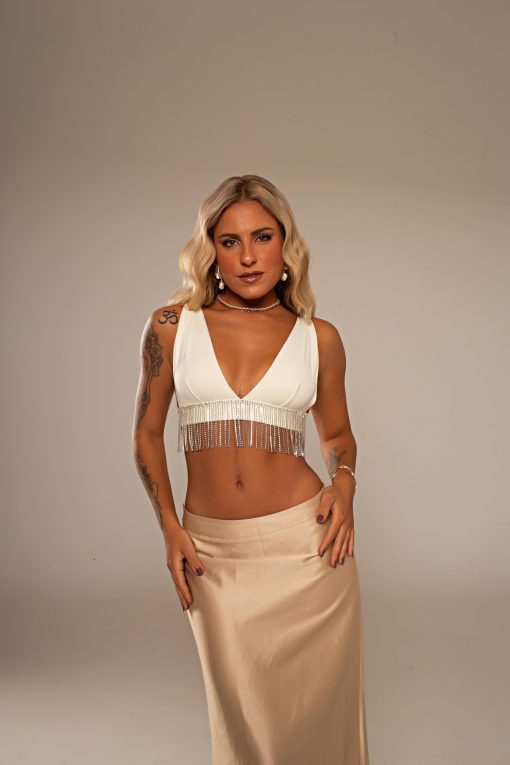 Cropped Shine Off White