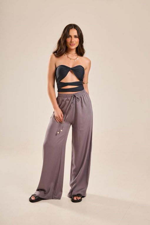Calça Pantalona Verano Cinza
