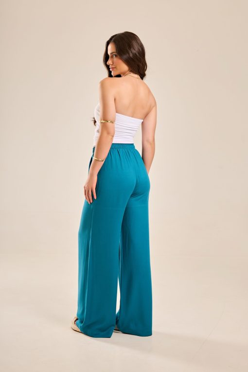 Calça Pantalona Azul Petróleo - Imagem 2
